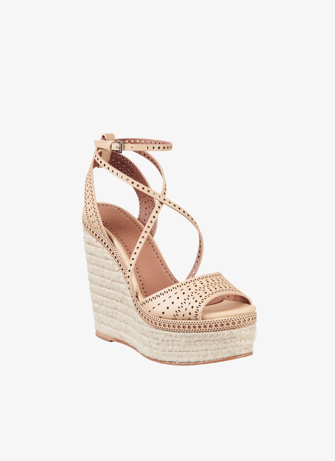 Leather wedge espadrilles ALAÏA DESERT LEATHER WEDGE ESPADRILLES